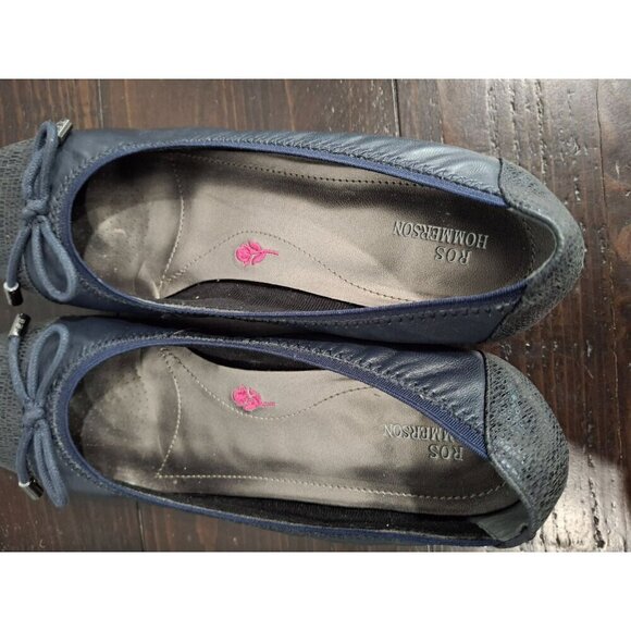 Ros Hommerson Tasha Navy Sheep Leather Heeled Ballet/Pre-owned, Sz. 8.5M EUC - Picture 7 of 9